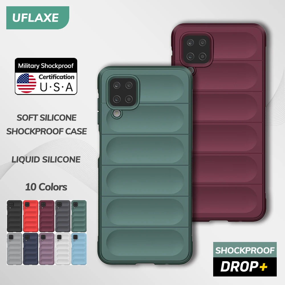 UFLAXE Original Soft Silicone Case for Samsung Galaxy M52 5G / M12 / M22 Shockproof anti-slip Back Cover Casing