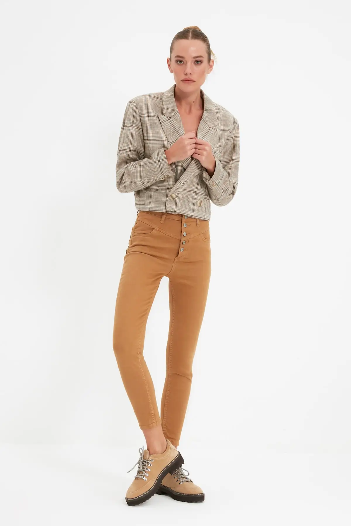 

Trendyol Front Button High Waist Skinny Jeans TWOAW22JE1013