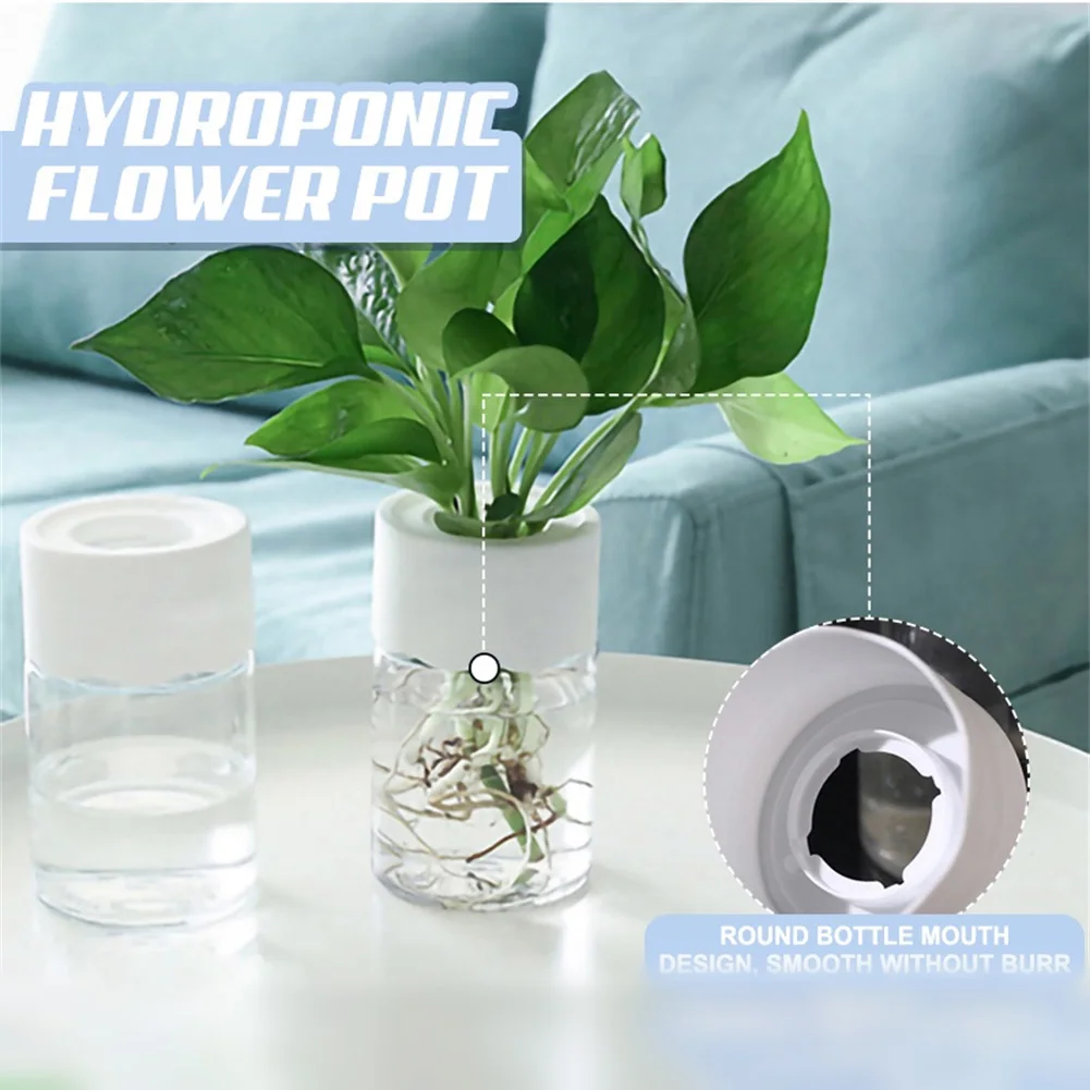 

Plastic Hydroponic Plant Pots Water Planting Vase Plastic Transparent Stylish Container Tabletop Plants Bonsai Desk Office Decor