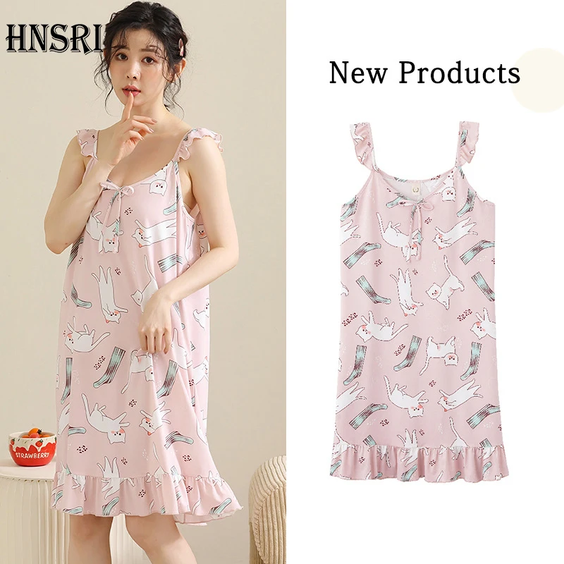

Dresses For Elegant Ladies Night Clothes Women's Cotton Nightie Evening Dresses Sleeping Clothes Pajama Sexy Nightgown
