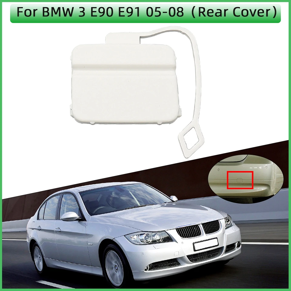 

Car Accessories Rear Bumper Towing Hook Cover Cap For BMW 320 323 325 328 330 E90 E91 2005-2008 Painted Tow Bar Hitch Lid Trim