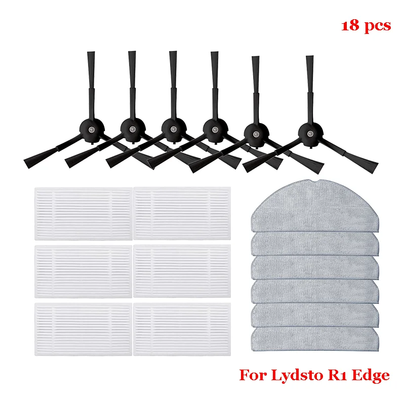 

Fiit для робота-пылесоса Lydsto R1 Edge Miwhole M9 Lite Roidmi Eve Rook, часть аксессуаров, основная щетка, фильтр Hepa, ткань для швабры