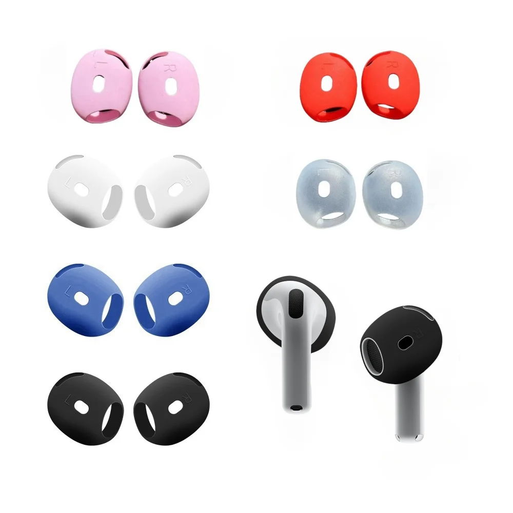 Фото Чехлы для наушников AirPods 4, противоскользящие силиконовые сменные чехлы для Apple AirPods 4-го поколения, 2 пары гелей для ушей №1