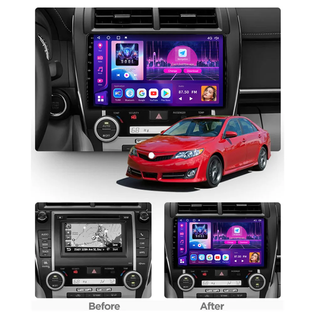 Justnavi Android 10 для Toyota Camry US 2012-2017 Автомобильное радио стерео авторадио мультимедиа видеоплеер навигации GPS без 2din DVD