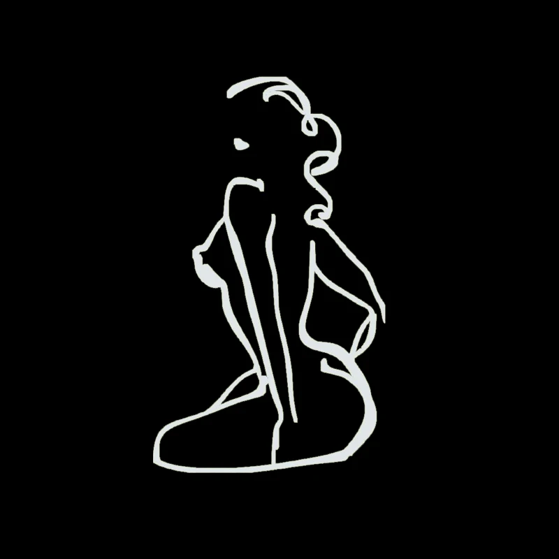 Car Sticker Girl Goddess Mattis Picasso Anime Accessories Decoration PVC Stickers Waterproof Black/white 14cm*8cm |