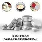 Косметические алюминиевые банки 5-250 мл, алюминиевые коробки для крема для лица, серебряные банки, стандартные круглые банки для свечей и специй, контейнер с крышкой