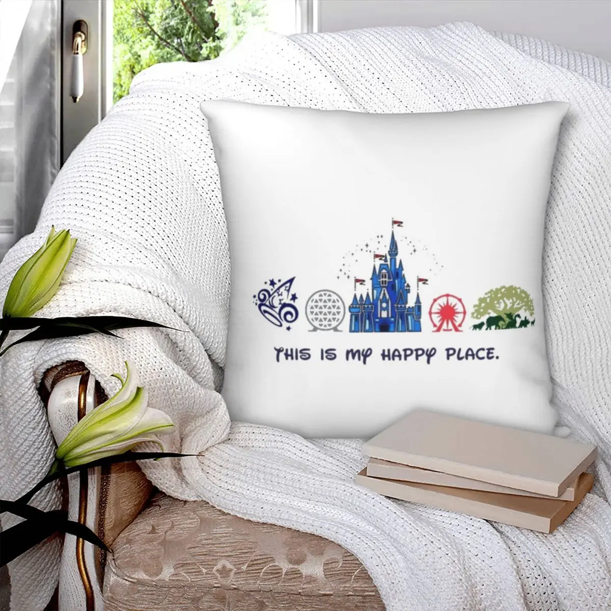 Это мое счастливое место наволочка для подушки полиэстеровый льняной бархатный