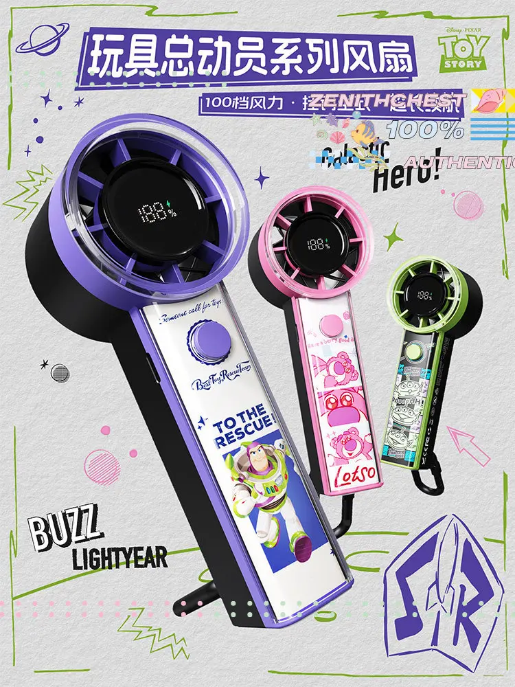 Фото Портативный мини-вентилятор Disney Toy Story с USB-зарядкой, бесшумный, для дома и улицы, незаменим для летнего охлаждения №1