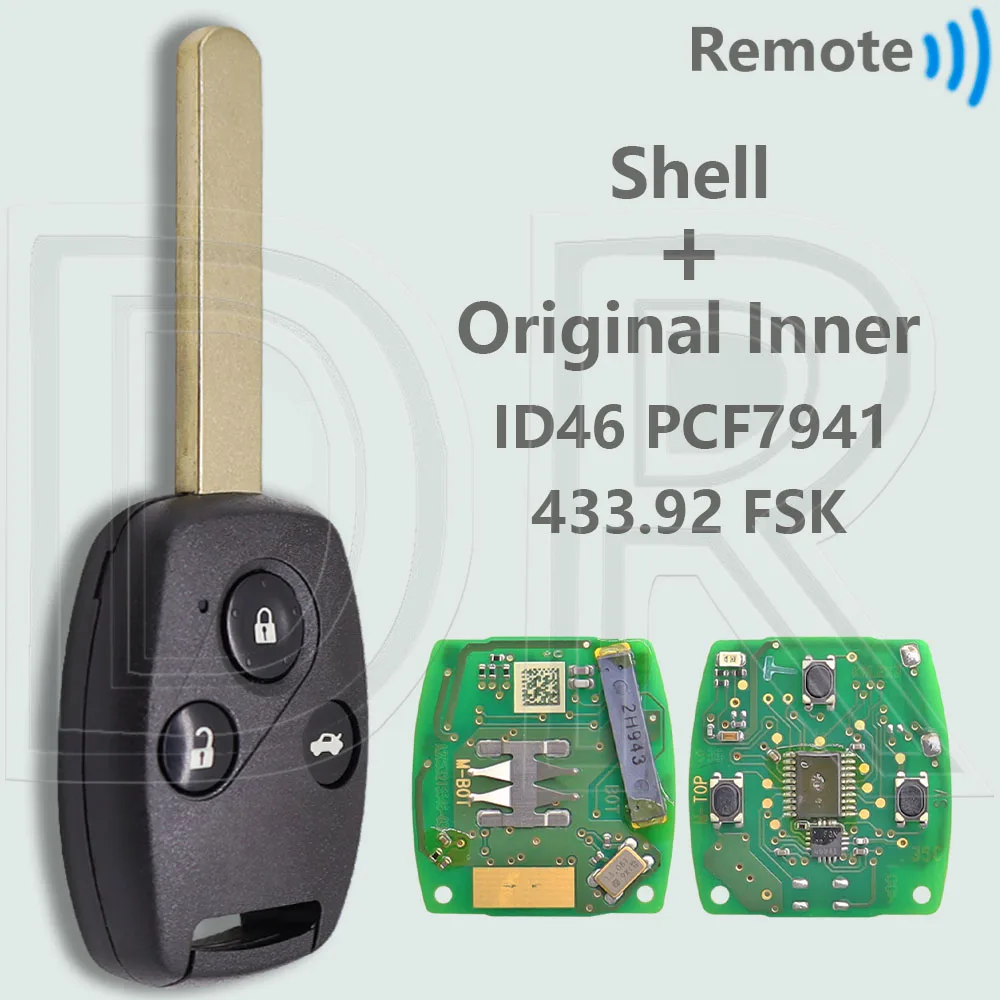

DR 5WK49309 72147-TA0-W2 оригинальный внутренний сердечник ID46 PCF7941 433,92 FSK автомобильный дистанционный ключ для Honda Accord 2008 2009 2010 2011 2012