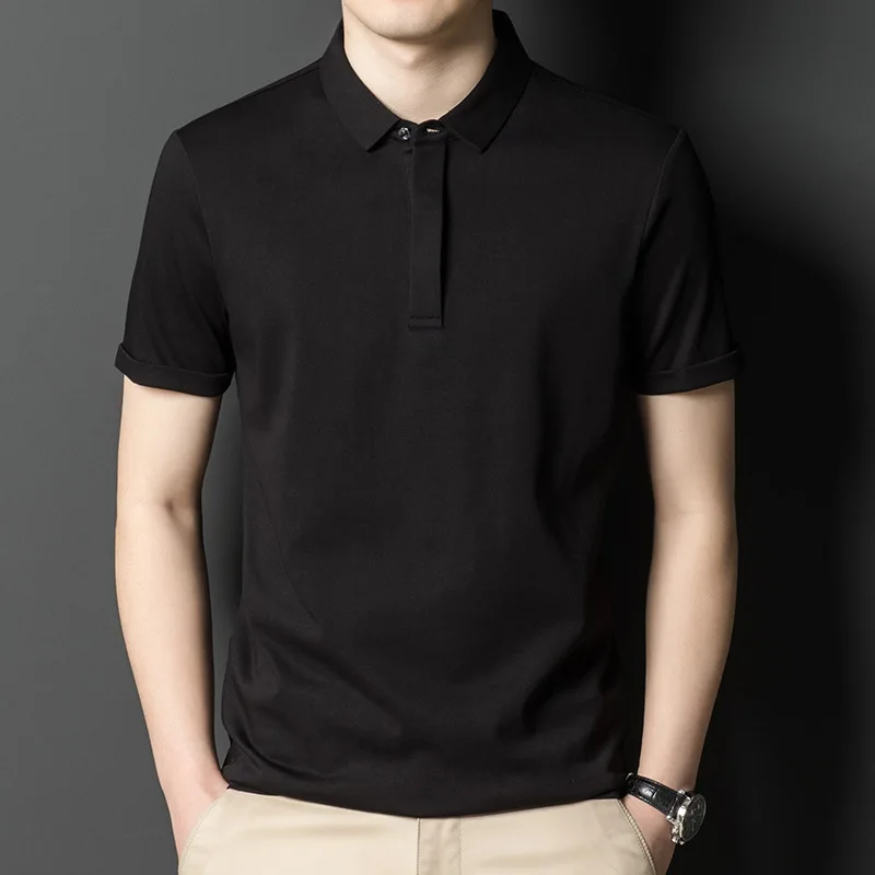 

Футболка-поло мужская с коротким рукавом, однотонная Модная рубашка-поло, топ в Корейском стиле, лето 2022