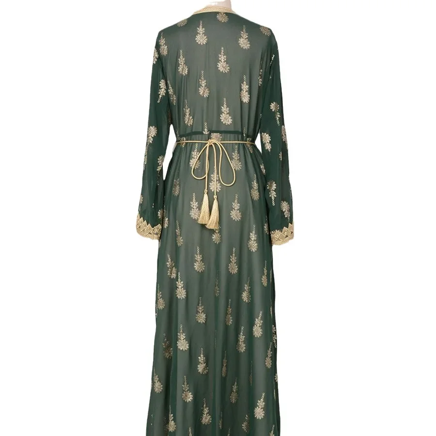 Ближневосточные мусульманские комплекты арабская одежда халат кардиган с