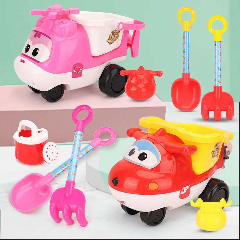 Пляжная игрушка Super Wings для песка игровой набор с лейкой лопатка-грабли из 6