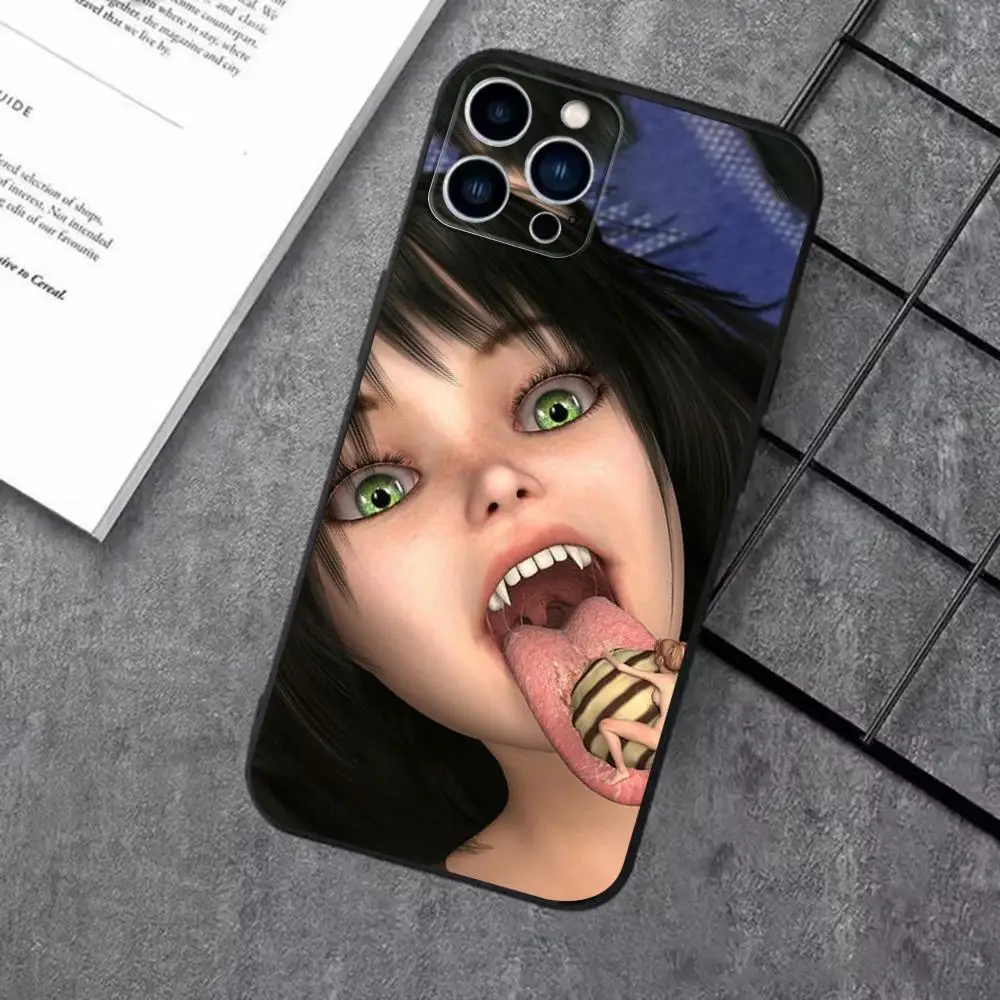 Фото Clmj Cool Girl Punk Y2K   Phone Case Soft black Shockproof Cover For iPhone17 16 16e 15 14 13 12Plus Mini Pro Max №3