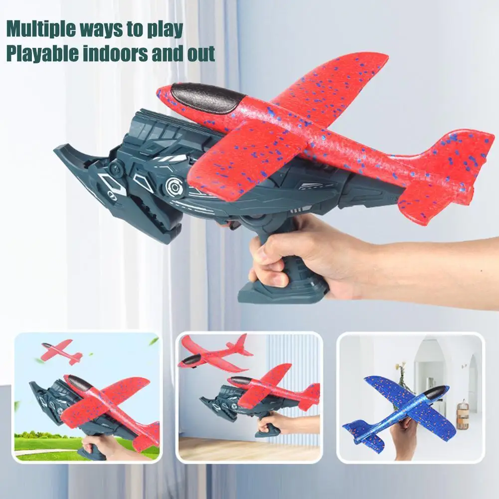 

Dinosaur Airplane Catapult Launcher Toy Kids Outdoor Foam Aircraft Plane Fly Shooting Game Toys For Children Boy Sport Gift S7g1