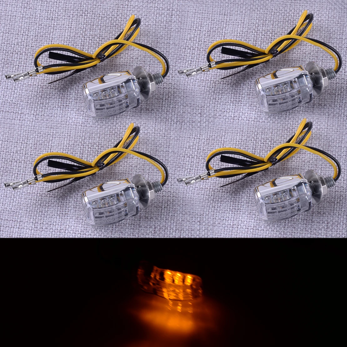 

4Pcs Universal Motorbike Left Right LED Mini Turn Signal Indicator Light Clear Lens for Motorcycle Scooter Quad ATV
