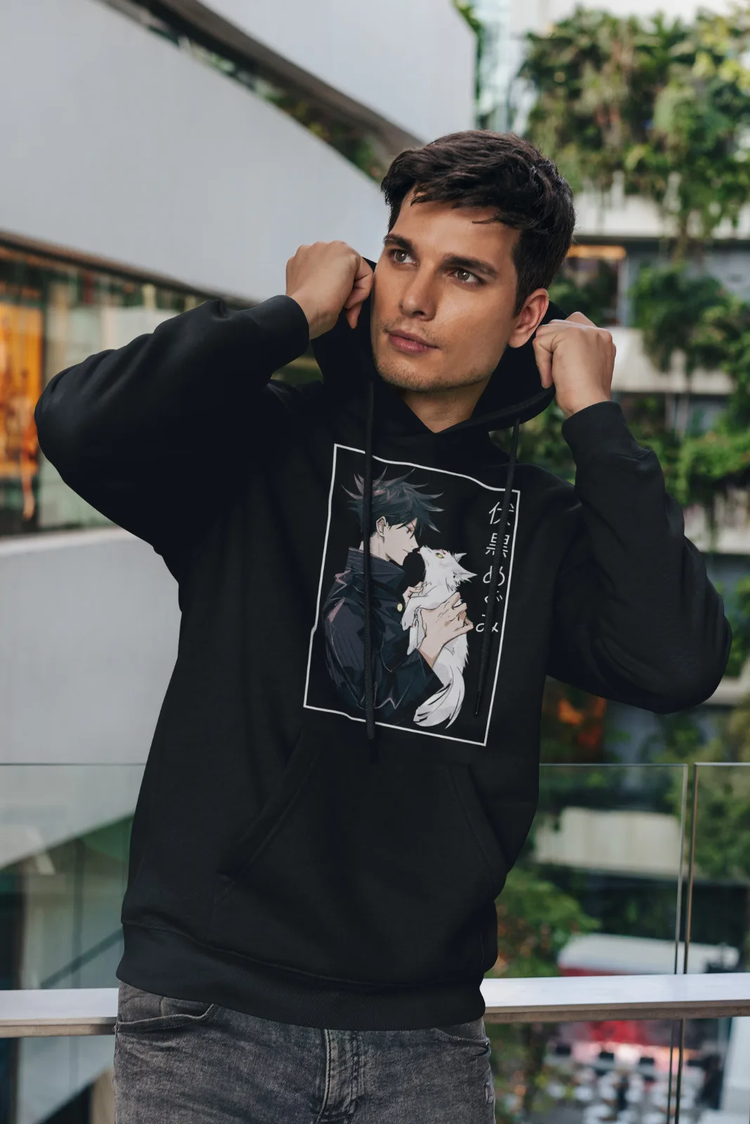 Jujutsu Kaisen Megumi Fushiguro with Cute Wolf new Unisex Hoodie grphic