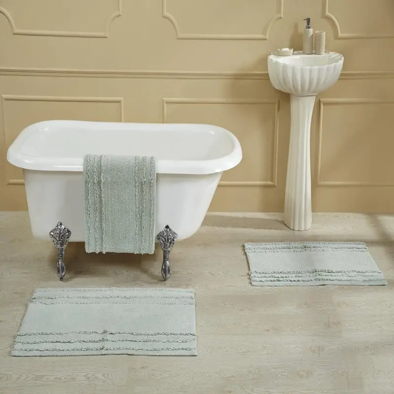 

Коврик для ванной с оборками, 100% хлопок, 17x24 дюйма