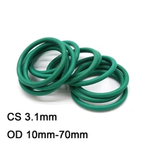 10pcs green fkm fluorine rubber o ring cs 3 1mm od 10 70mm insulation oil high temperature resistance sealing gasket ring washer