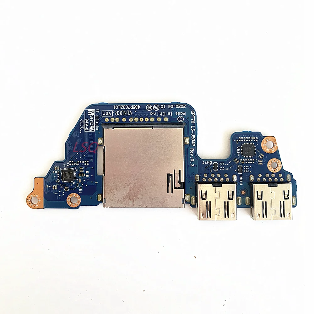 LS-J504P для HP ENVY 17-CG 17M-CG 17T-CG 17-cg1010nr USB SD кардридер 100% ТЕСТ ОК