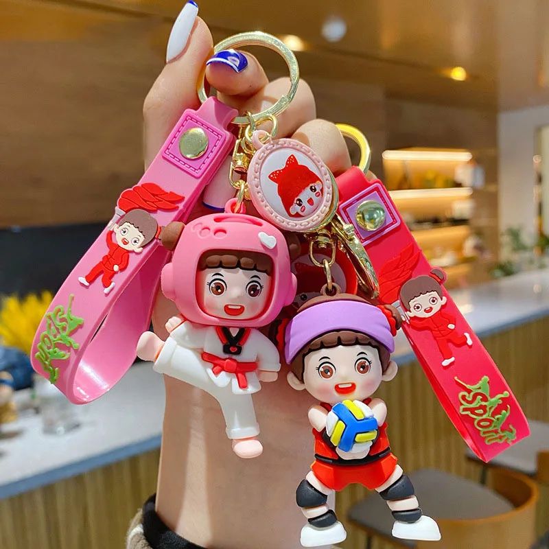 

Креативный мультяшный спортивный брелок для девочек, милый брелок для ключей, модный брелок для автомобиля, украшение для женских сумок, по...