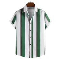 hawaiian shirt men 5xl mens striped shirt 3d print fashion casual retro style short sleeved shirt single breasted shirt tops