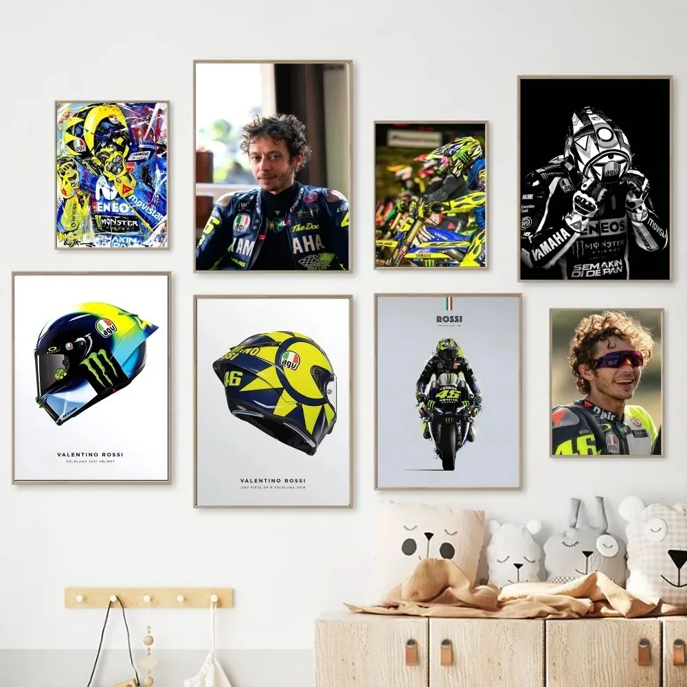V-Valentino Moto Gp R-Rossi 46 постер без рамки крафт-Клубная барная бумага искусство роспись