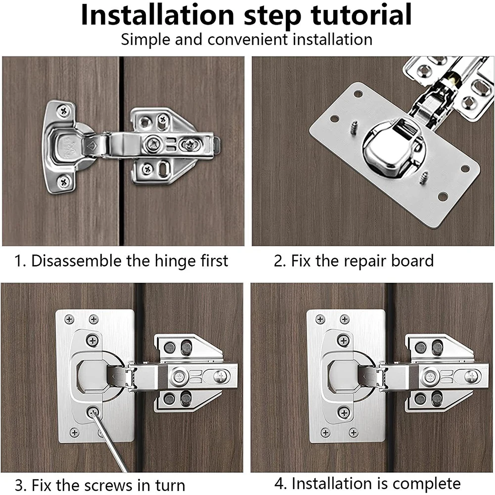 

2/4/10/20pcs Cabinet Hinge Repair Plate Stainless Steel Furniture Hinges Repair Tool Kitchen Cupboard Door Fixing Plate