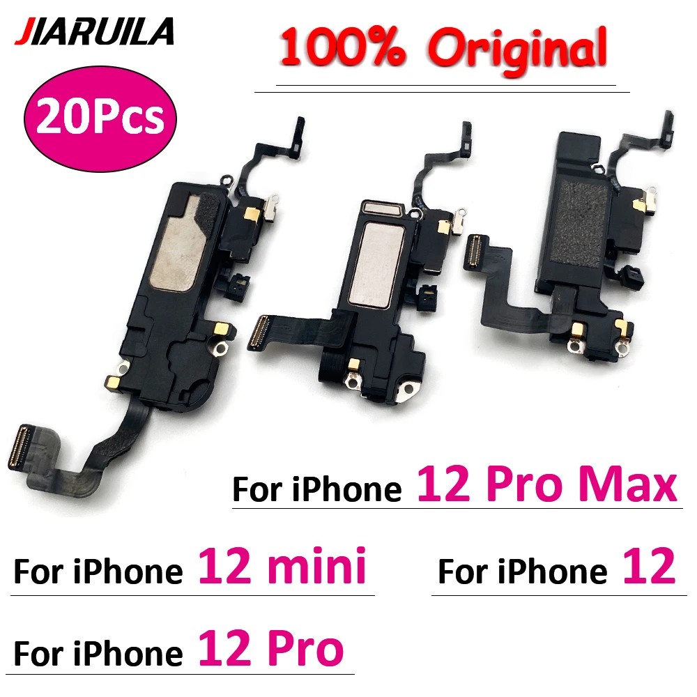 

20Pcs，100% Original Replacement For iPhone 12 Pro Max 12 mini Earpiece Ear Speaker Receiver with Proximity Sensor Flex Cable