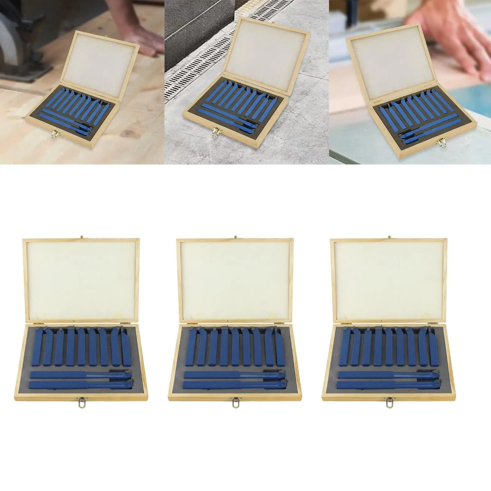 

11x Lathe Tool Set Carbide Metal Cutting Turning Boring Bit Tip
