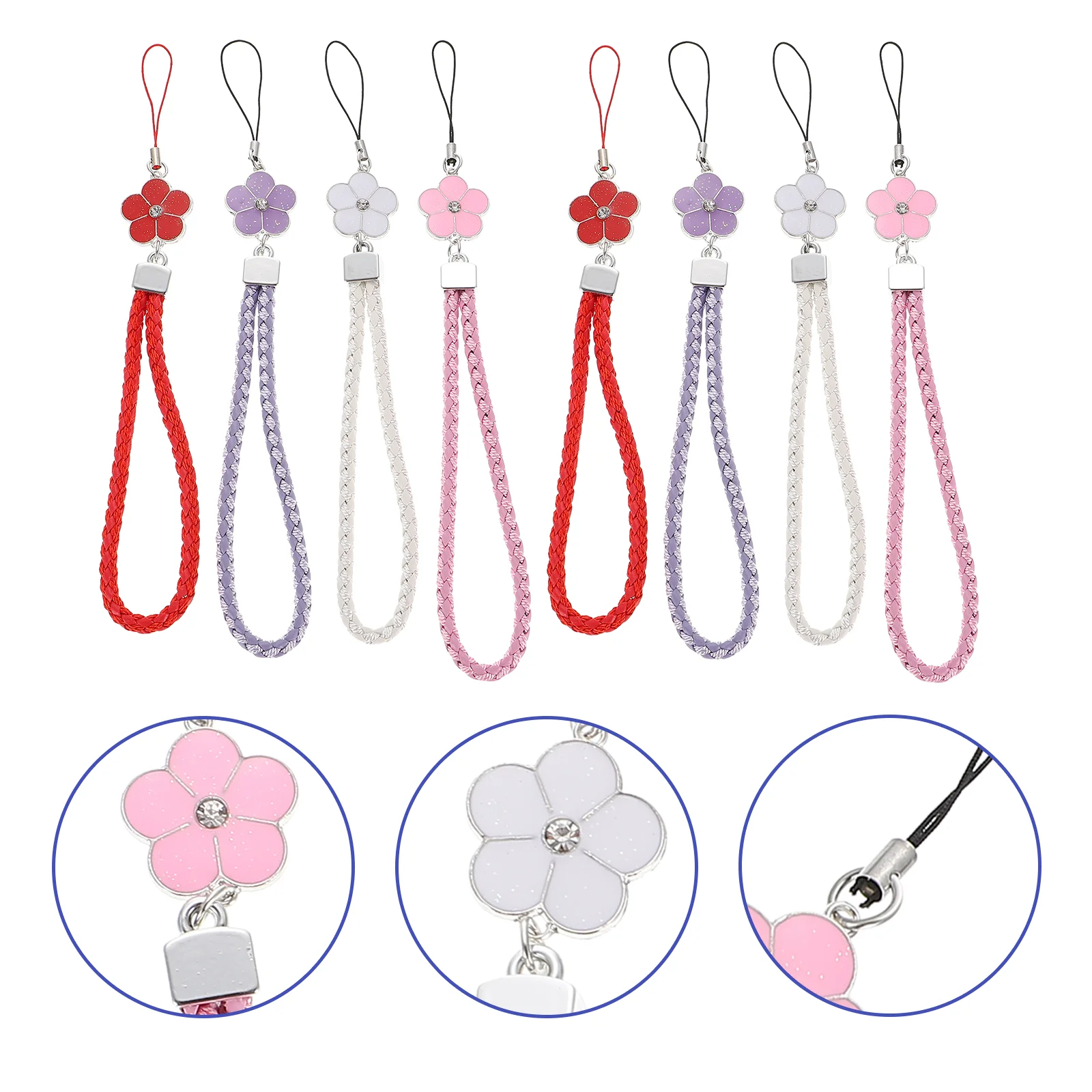 

Phone Lanyard Strap Rope Mobile Anti Lost Woven Adjustable Bracelet Holder Chain Charm Short