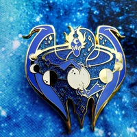 cartoon mystery galaxy moon lunar eclipse dragon hard enamel pin badge brooch backpack lapel pins jewelry diy gift accessories