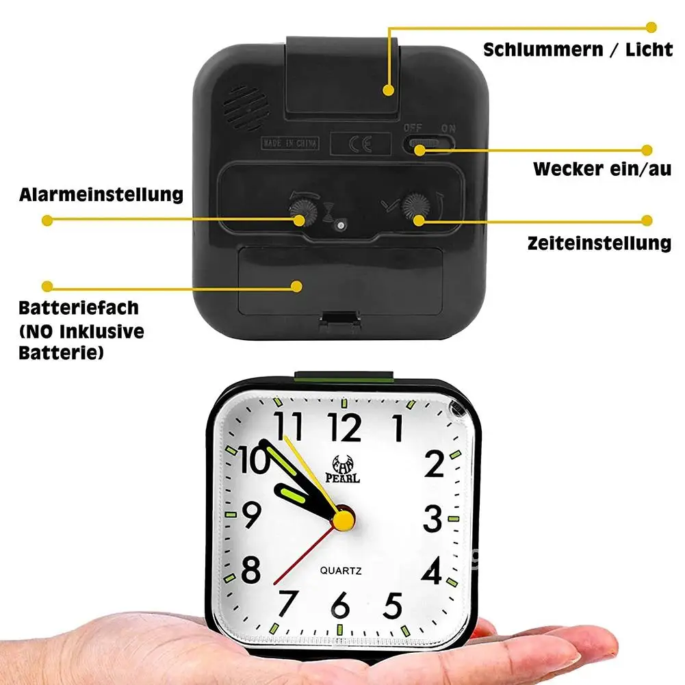 Портативный квадратный светящийся цифровой будильник модный тихий не тикающий