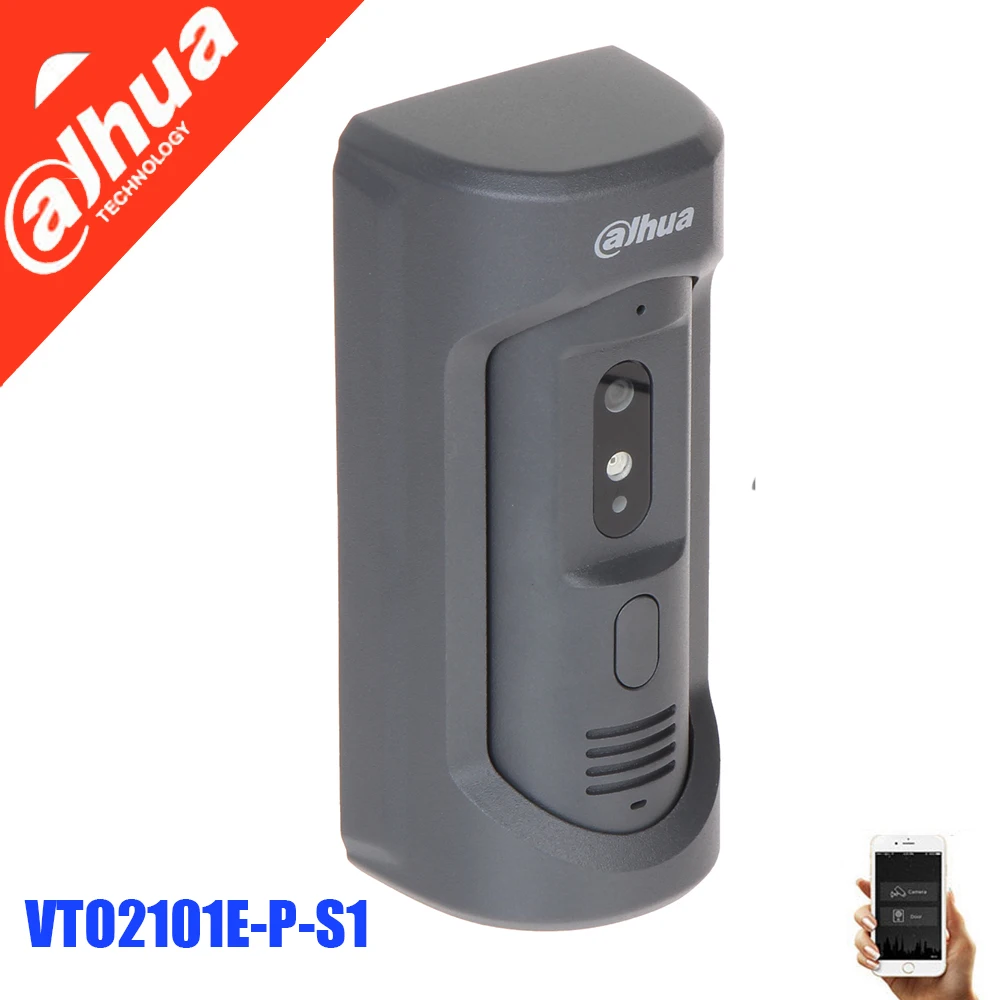 Dahua-intercomunicador VTO2101E-P-S2 con micrófono incorporado, Timbre de vídeo HD de 2MP, altavoz bidireccional, Panel de aleación de Zinc, POE IK10, IP65