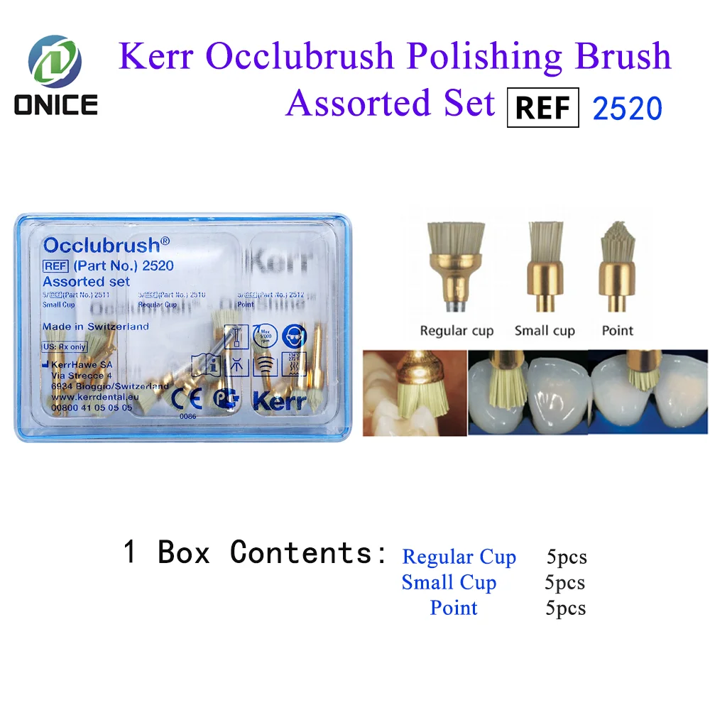 Стоматологическая щетка для полировки Kerr Occlubrush набор в ассортименте REF 2520