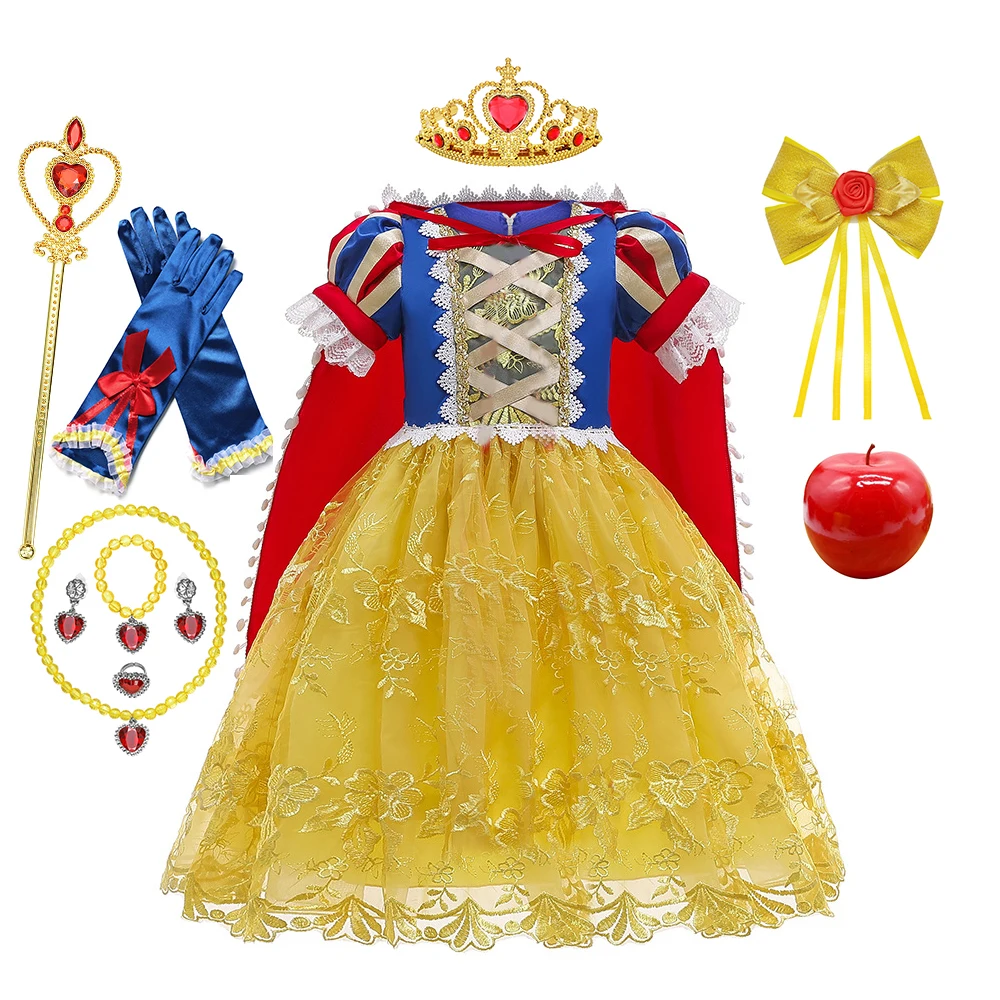 Детский Костюм Принцессы Disney Белоснежка для девочек причудливые платья на день