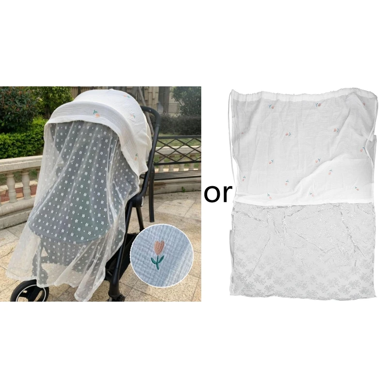 

Baby Stroller Cover Gauze Sunshade Windshield Sunscreen Curtain Breathable Mesh