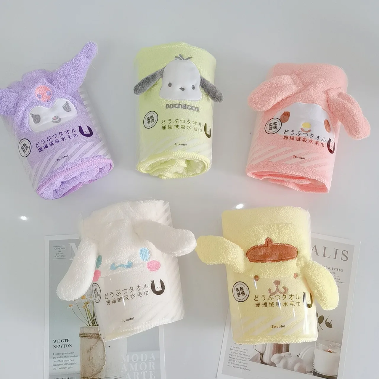 Фото Оптовая продажа Sanrio Crayon Shin-chan Lotso Коралловые флисовые полотенца Мягкие впитывающие быстросохнущие безворсовые полотенца для домашнего использования с героями мультфильмов №1