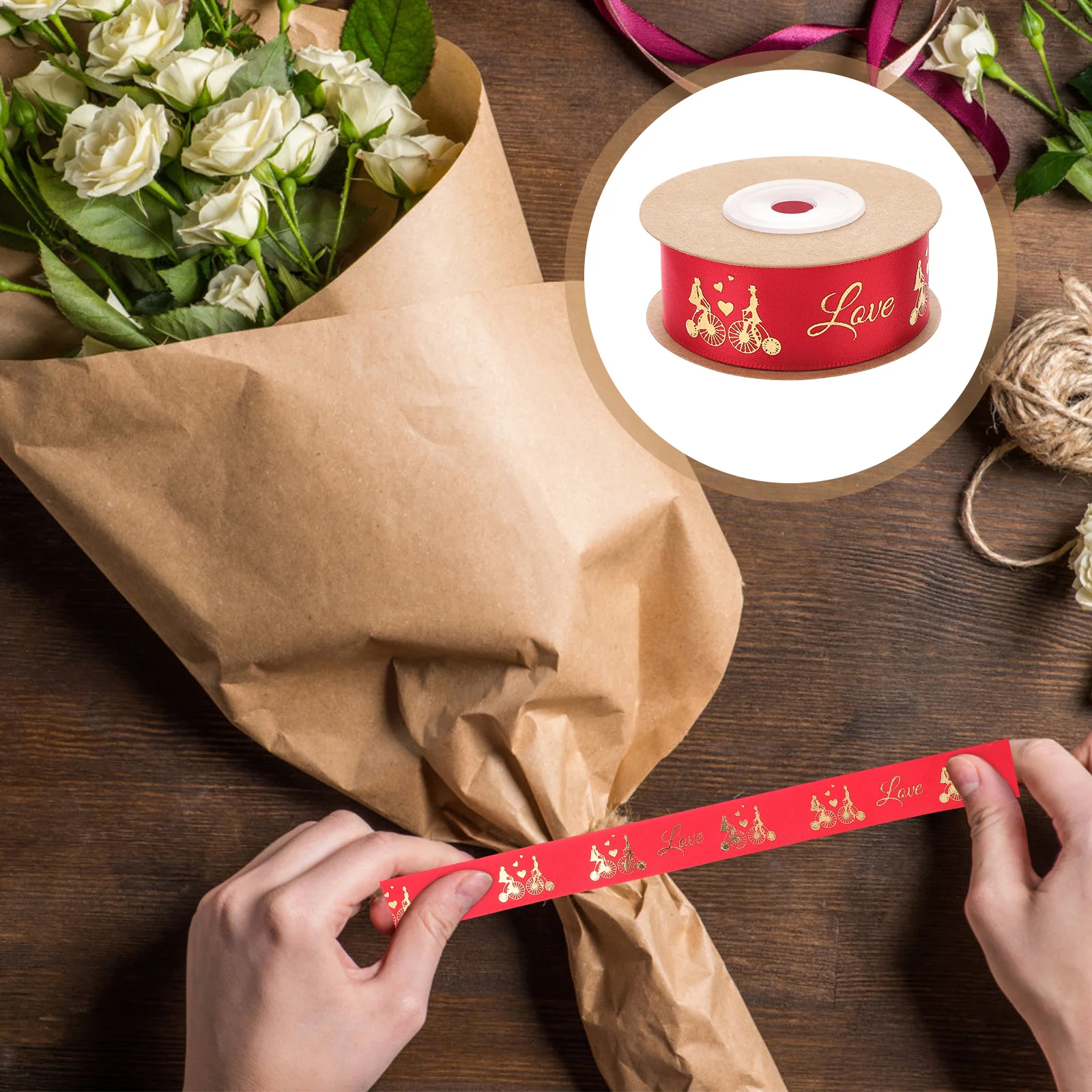 

Valentine Wrapping Ribbon DIY Crafts Ribbon Gift Box Flower Wrapping Ribbon