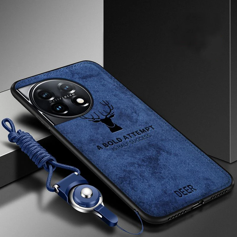 

Чехол для OnePlus 11, мягкий силиконовый + жесткий тканевый чехол в виде оленя, тонкий чехол для One Plus 11 oneplus 11 1 + 11, чехол для телефона