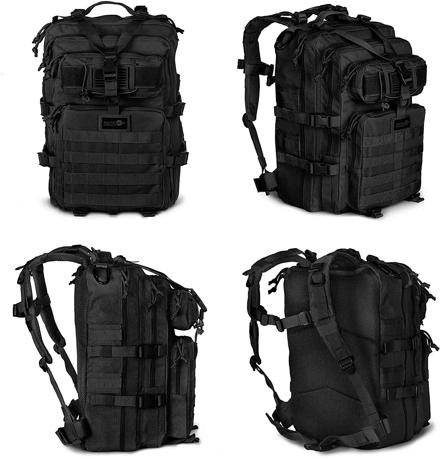 Military Tactical Backpack | 1 to 3 Day Assault Bag | Amphibious Military Bag | 40L Insect Bag (Black) Waterproof High Quality
