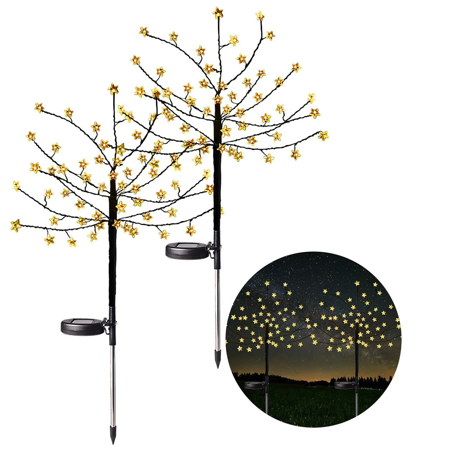 

2pcs Solar LED Outdoor Waterproof Dandelion Tree Branch Lights For Garden Lawn Landscape Lamp Christmas Fairy Lights