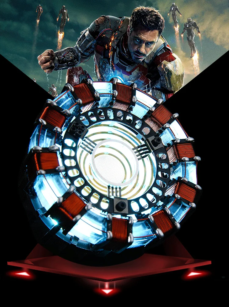 

Movie 1:1 scale IronMan Arc Reactor A generation of glowing iron hero heart model with LED Light Action Figure Toy Display box