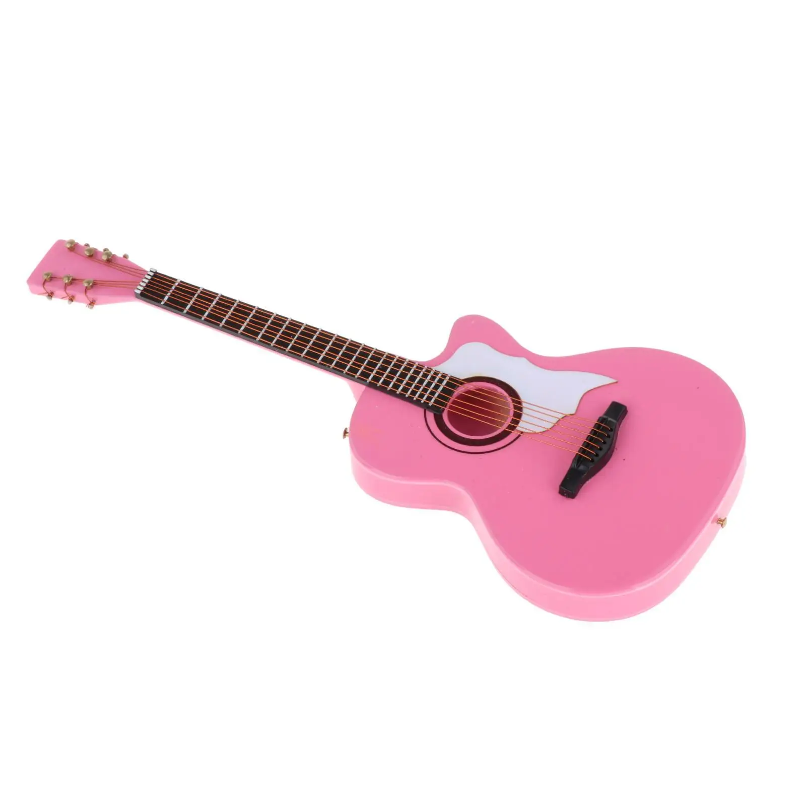 

Guitar Model Pink with Bracket 1/6 wooden House Accessory Life Scene