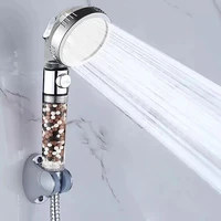 bathroom 3 function spa shower head with switch stop button high pressure anion filter bath nozzle water saving shower