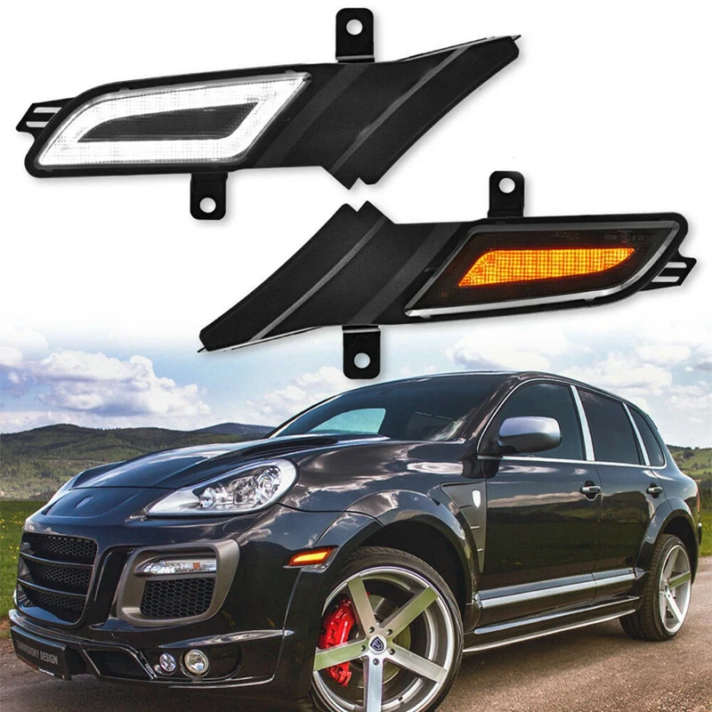 LED Smoked LED Side Marker Lamp Turn Signal Light For-Porsche Cayenne 957 2007-2010