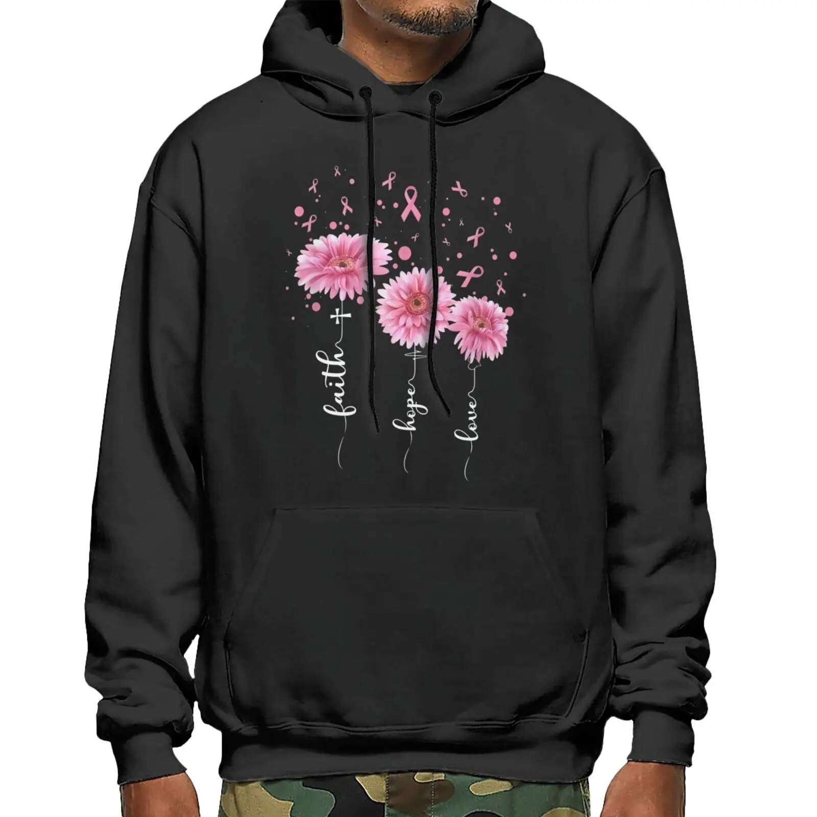 

Pink Daisy Flower Breast Cancer 5082 Hoodies Men's Tracksuit Female Sweatshirt Anime Men Hoodie Men's Top Shirt Women's Hoodie