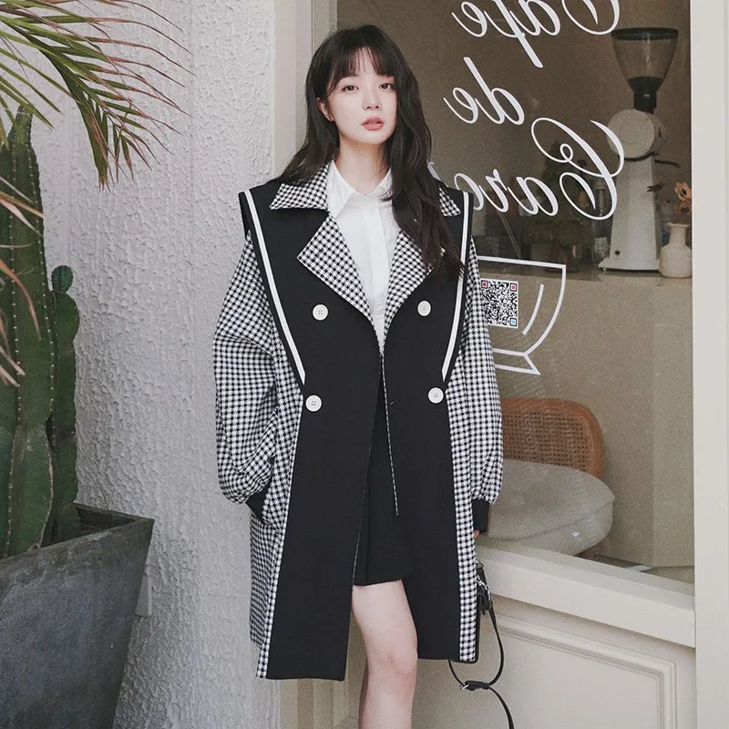 

SuperAen New Navy Style Windbreaker Coat Women's Spring and Autumn New Design Long Trench Coat