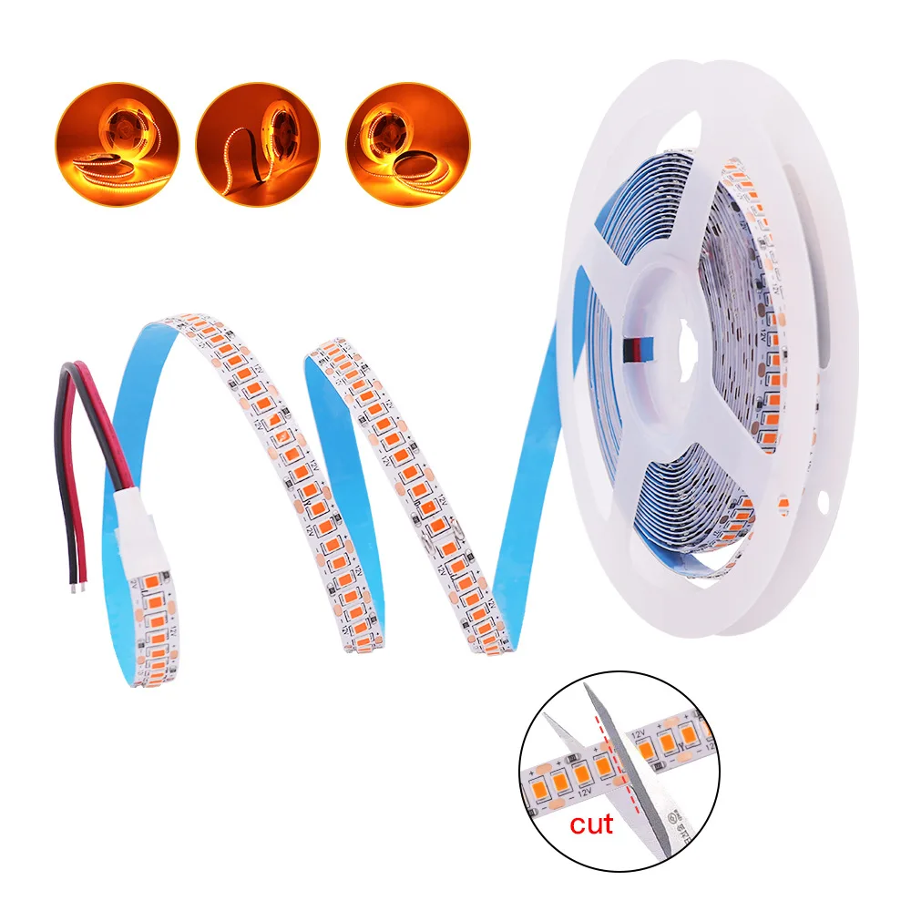 Фото 12V 4mm 8mm 10mm Оранжево - янтарный огненный светодиод гибкая лента 1800k 1900k 240leds / m 120leds / m мягкая гибкая лента 5M / рулон №5