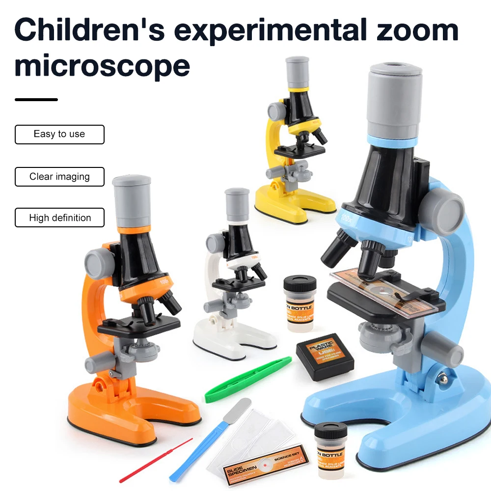 

Children Biological Microscope Kit LED Microscope Kit Lab 100X 400x 2000X Home School Science Educational Toy For Kids Gift