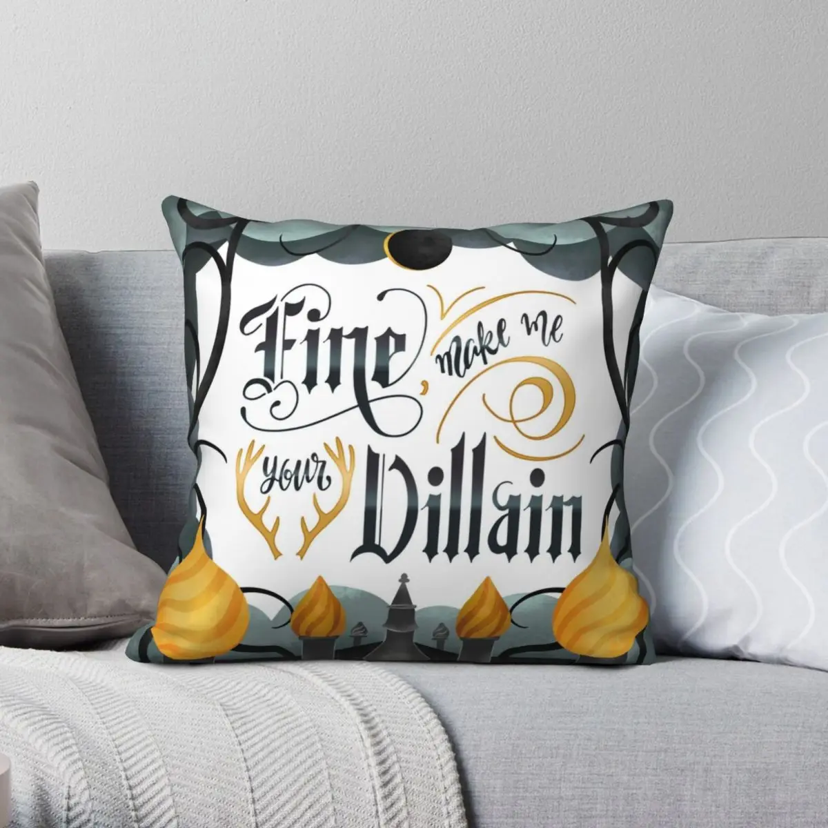 

Наволочка с квадратной подушкой из полиэстера и льна